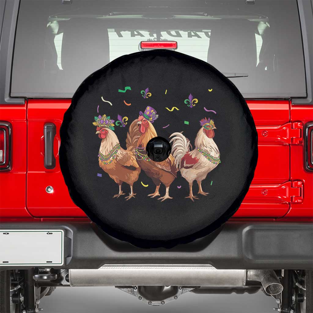 Mardi Gras Funny Farmer Jester Chicken Beads Spare Tire Cover