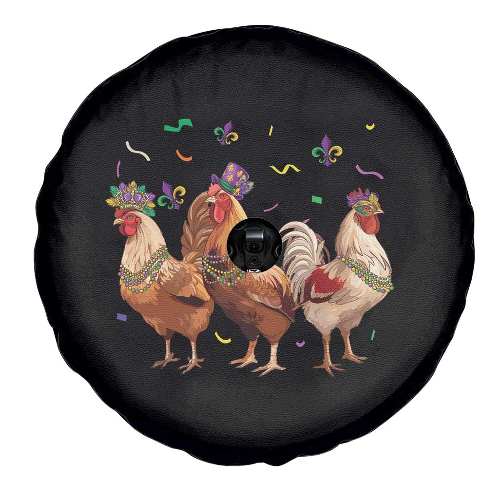 Mardi Gras Funny Farmer Jester Chicken Beads Spare Tire Cover
