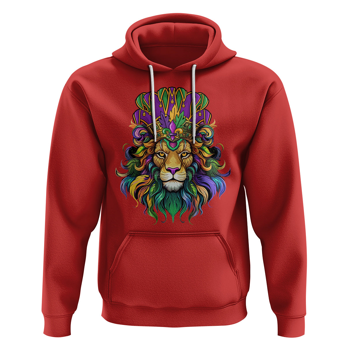 Mardi Gras Hoodie Pride Lion With Jester Hat Fat Tuesday Festival - Wonder Print Shop
