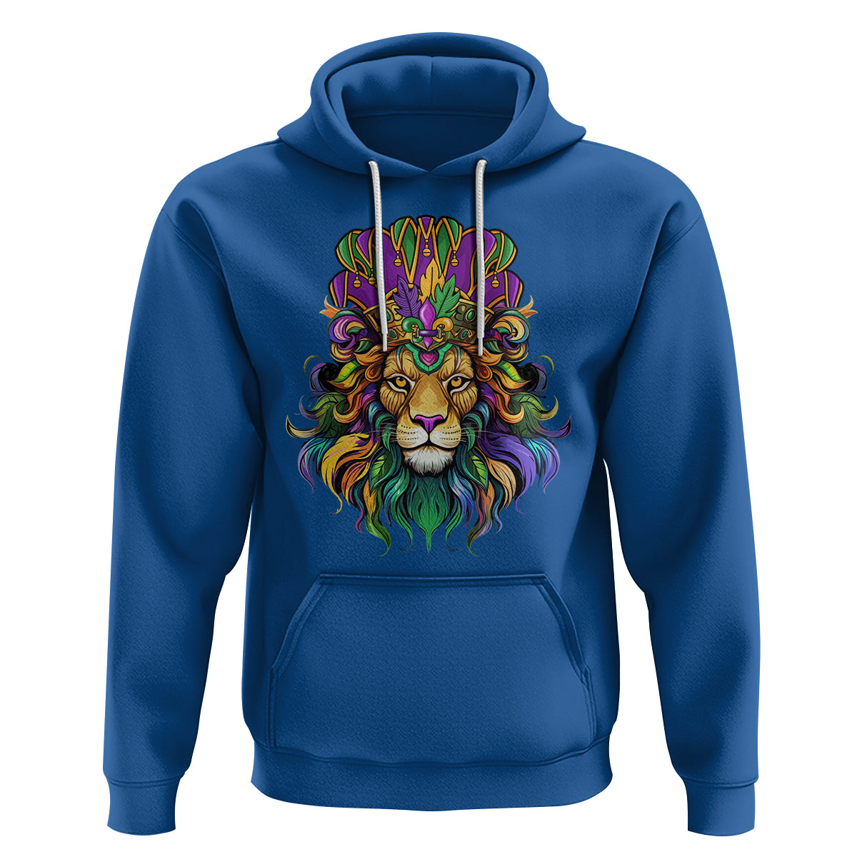 Mardi Gras Hoodie Pride Lion With Jester Hat Fat Tuesday Festival - Wonder Print Shop