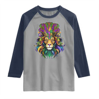 Mardi Gras Raglan Shirt Pride Lion With Jester Hat Fat Tuesday Festival