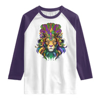 Mardi Gras Raglan Shirt Pride Lion With Jester Hat Fat Tuesday Festival