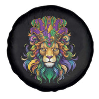 Mardi Gras Spare Tire Cover Pride Lion With Jester Hat Fat Tuesday Festival