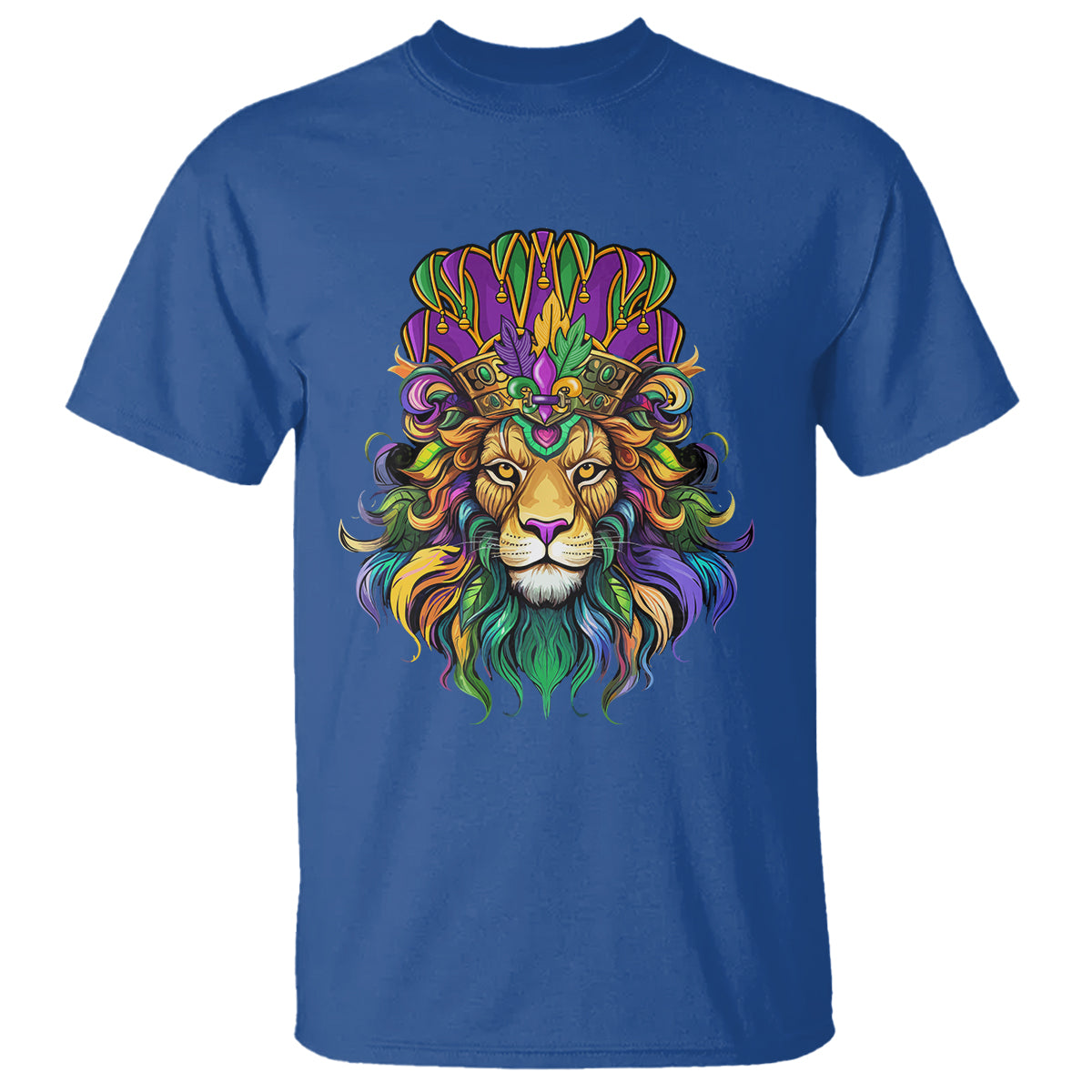 Mardi Gras T Shirt Pride Lion With Jester Hat Fat Tuesday Festival - Wonder Print Shop