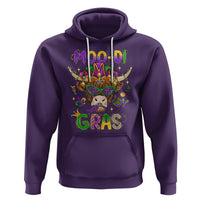 Mardi Gras Hoodie Moo-di Bead Heifer Cow Fat Tuesday Festival - Wonder Print Shop