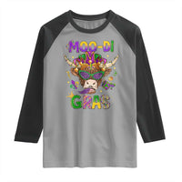 Mardi Gras Raglan Shirt Moo-di Bead Heifer Cow Fat Tuesday Festival