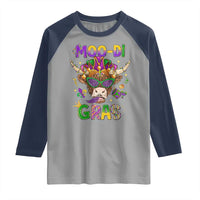 Mardi Gras Raglan Shirt Moo-di Bead Heifer Cow Fat Tuesday Festival