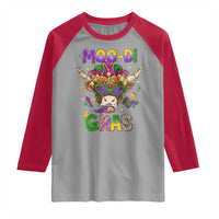 Mardi Gras Raglan Shirt Moo-di Bead Heifer Cow Fat Tuesday Festival