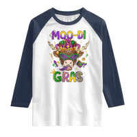 Mardi Gras Raglan Shirt Moo-di Bead Heifer Cow Fat Tuesday Festival