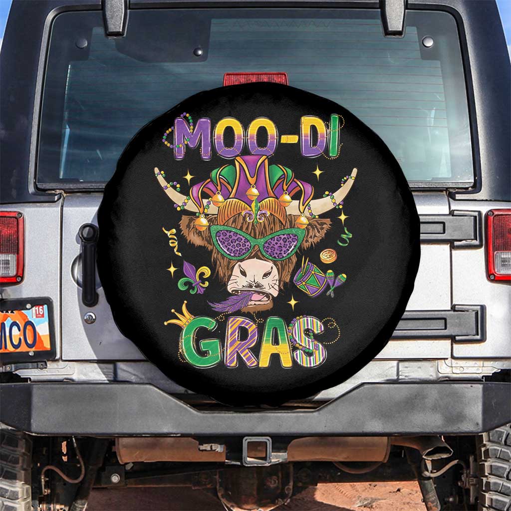 Mardi Gras Spare Tire Cover Moo-di Bead Heifer Cow Fat Tuesday Festival