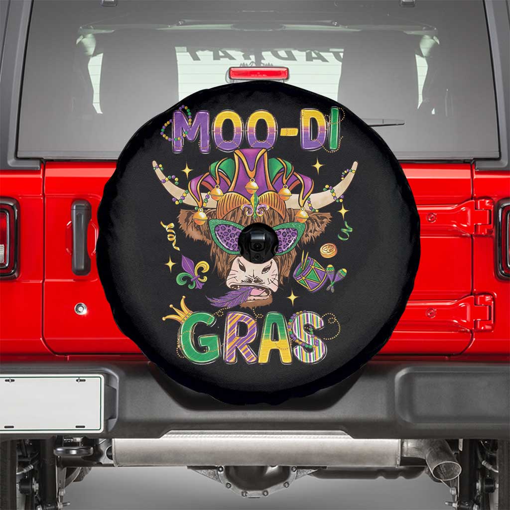 Mardi Gras Spare Tire Cover Moo-di Bead Heifer Cow Fat Tuesday Festival