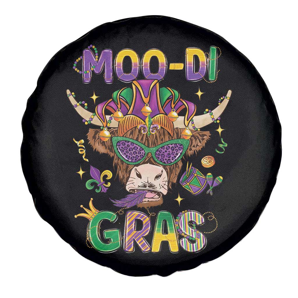 Mardi Gras Spare Tire Cover Moo-di Bead Heifer Cow Fat Tuesday Festival
