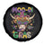 Mardi Gras Spare Tire Cover Moo-di Bead Heifer Cow Fat Tuesday Festival