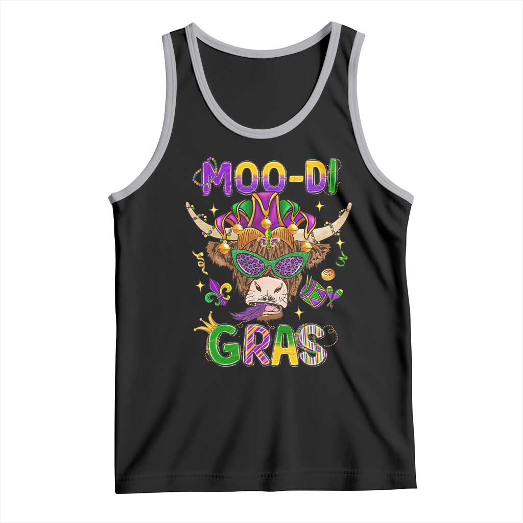 Mardi Gras Tank Top Moo-di Bead Heifer Cow Fat Tuesday Festival