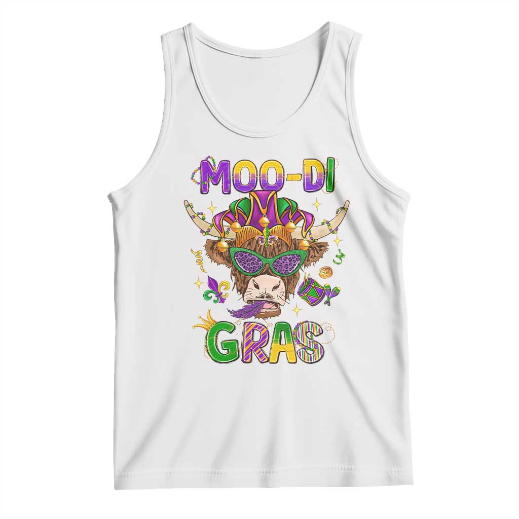 Mardi Gras Tank Top Moo-di Bead Heifer Cow Fat Tuesday Festival