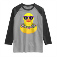 Mardi Gras Beads Cool Rubber Duck Fat Tuesday Festival Raglan Shirt