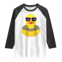 Mardi Gras Beads Cool Rubber Duck Fat Tuesday Festival Raglan Shirt