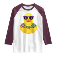 Mardi Gras Beads Cool Rubber Duck Fat Tuesday Festival Raglan Shirt