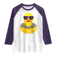 Mardi Gras Beads Cool Rubber Duck Fat Tuesday Festival Raglan Shirt