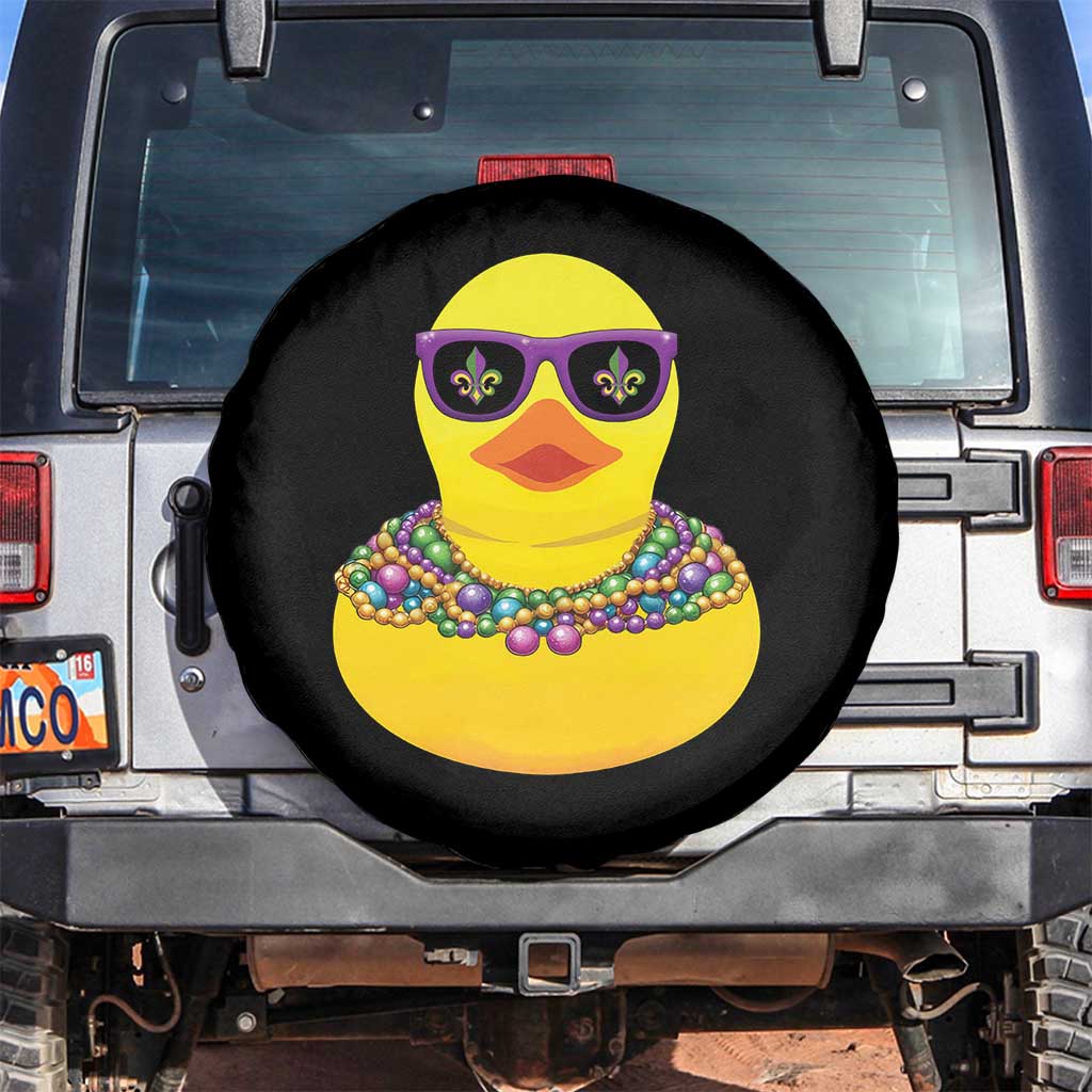 Mardi Gras Beads Cool Rubber Duck Fat Tuesday Festival Spare Tire Cover