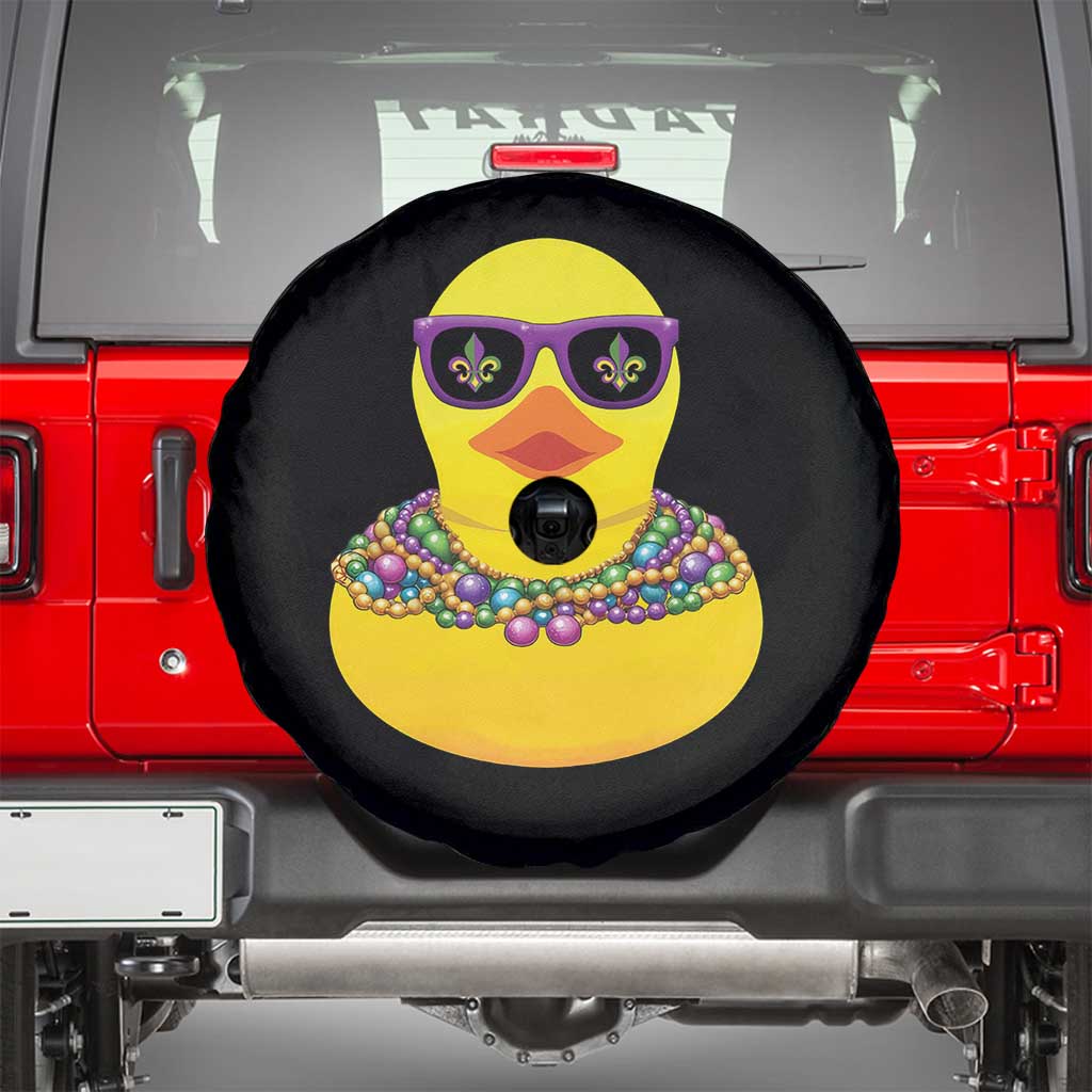 Mardi Gras Beads Cool Rubber Duck Fat Tuesday Festival Spare Tire Cover
