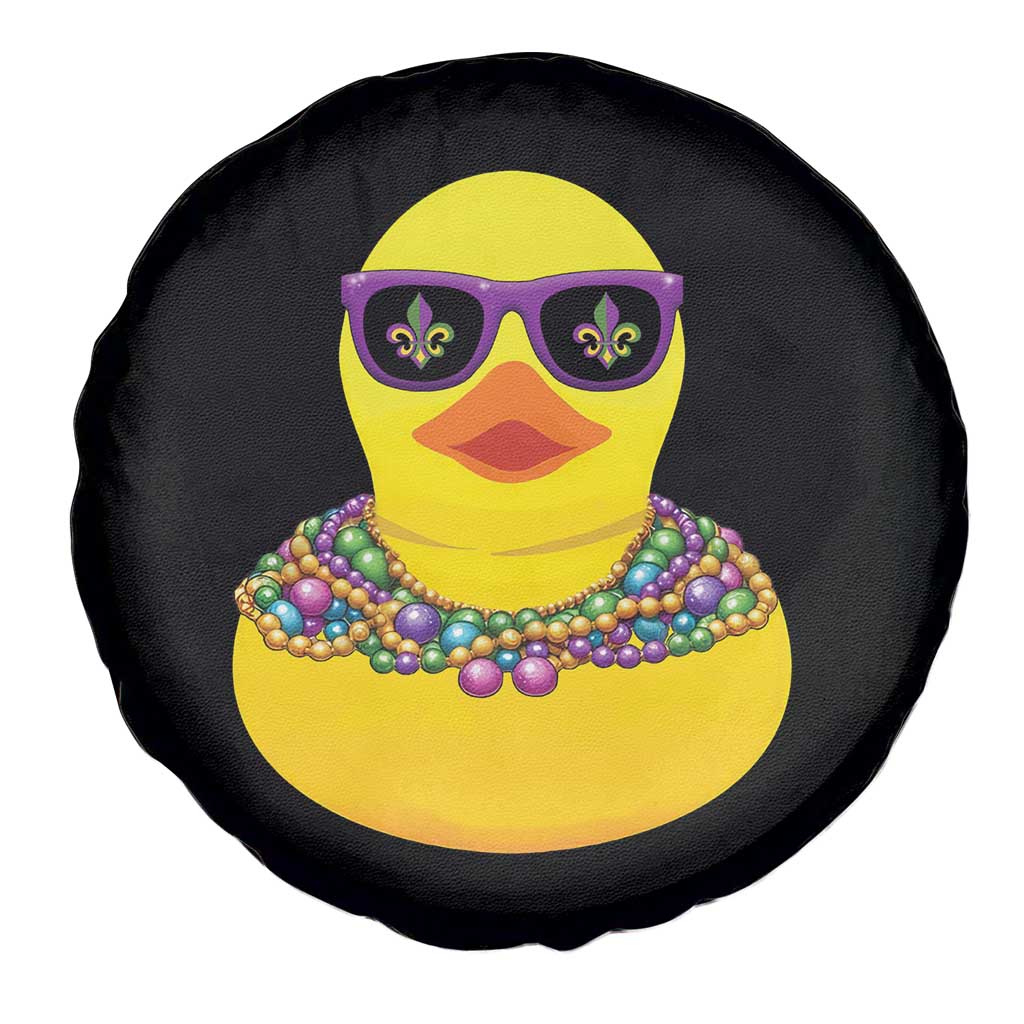 Mardi Gras Beads Cool Rubber Duck Fat Tuesday Festival Spare Tire Cover