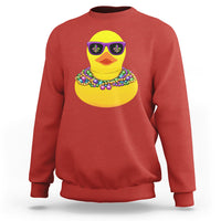 Mardi Gras Beads Cool Rubber Duck Fat Tuesday Festival Sweatshirt - Wonder Print Shop