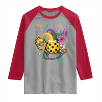 Mardi Gras Pickleball Jester Hat Beads Raglan Shirt