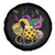 Mardi Gras Pickleball Jester Hat Beads Spare Tire Cover