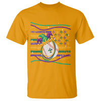 Mardi Gras Baseball Jester Hat Beads Flag T Shirt - Wonder Print Shop