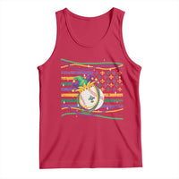Mardi Gras Baseball Jester Hat Beads Flag Tank Top