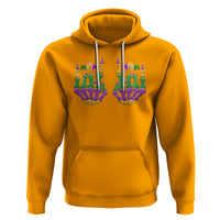 Mardi Gras Hoodie Jester Skeleton Rock Hand Fat Tuesday Festival - Wonder Print Shop