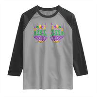 Mardi Gras Raglan Shirt Jester Skeleton Rock Hand Fat Tuesday Festival