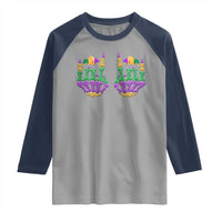 Mardi Gras Raglan Shirt Jester Skeleton Rock Hand Fat Tuesday Festival