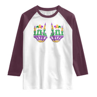 Mardi Gras Raglan Shirt Jester Skeleton Rock Hand Fat Tuesday Festival