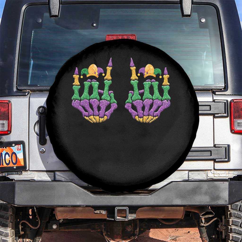 Mardi Gras Spare Tire Cover Jester Skeleton Rock Hand Fat Tuesday Festival
