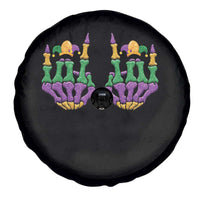 Mardi Gras Spare Tire Cover Jester Skeleton Rock Hand Fat Tuesday Festival