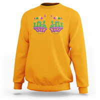 Mardi Gras Sweatshirt Jester Skeleton Rock Hand Fat Tuesday Festival - Wonder Print Shop