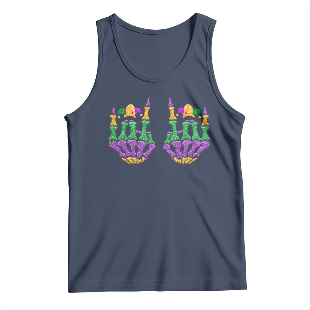 Mardi Gras Tank Top Jester Skeleton Rock Hand Fat Tuesday Festival