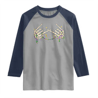 Mardi Gras Raglan Shirt Skeleton Rock Hand Beads Fat Tuesday Festival