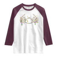 Mardi Gras Raglan Shirt Skeleton Rock Hand Beads Fat Tuesday Festival