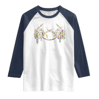 Mardi Gras Raglan Shirt Skeleton Rock Hand Beads Fat Tuesday Festival