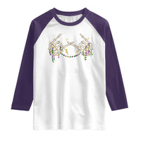Mardi Gras Raglan Shirt Skeleton Rock Hand Beads Fat Tuesday Festival