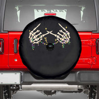 Mardi Gras Spare Tire Cover Skeleton Rock Hand Beads Fat Tuesday Festival