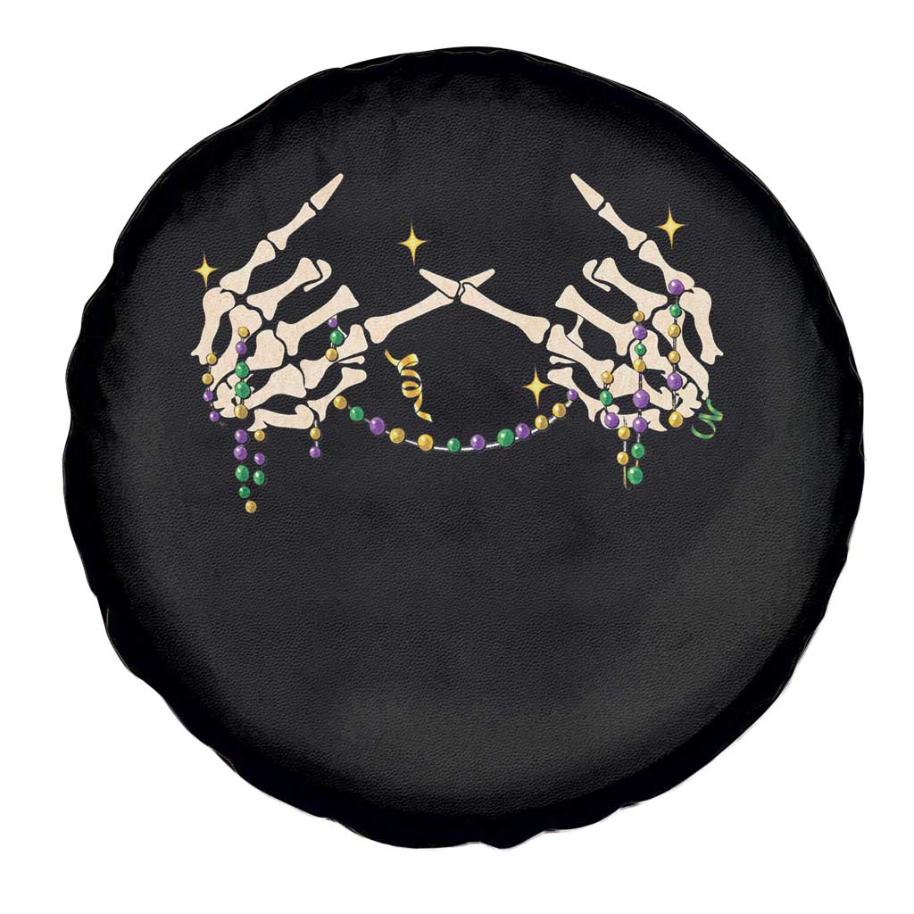 Mardi Gras Spare Tire Cover Skeleton Rock Hand Beads Fat Tuesday Festival