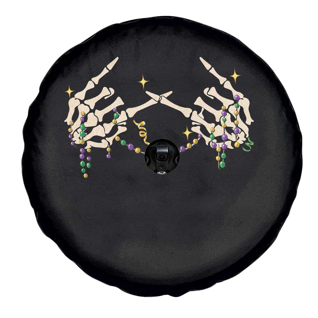 Mardi Gras Spare Tire Cover Skeleton Rock Hand Beads Fat Tuesday Festival