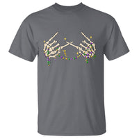 Mardi Gras T Shirt Skeleton Rock Hand Beads Fat Tuesday Festival - Wonder Print Shop