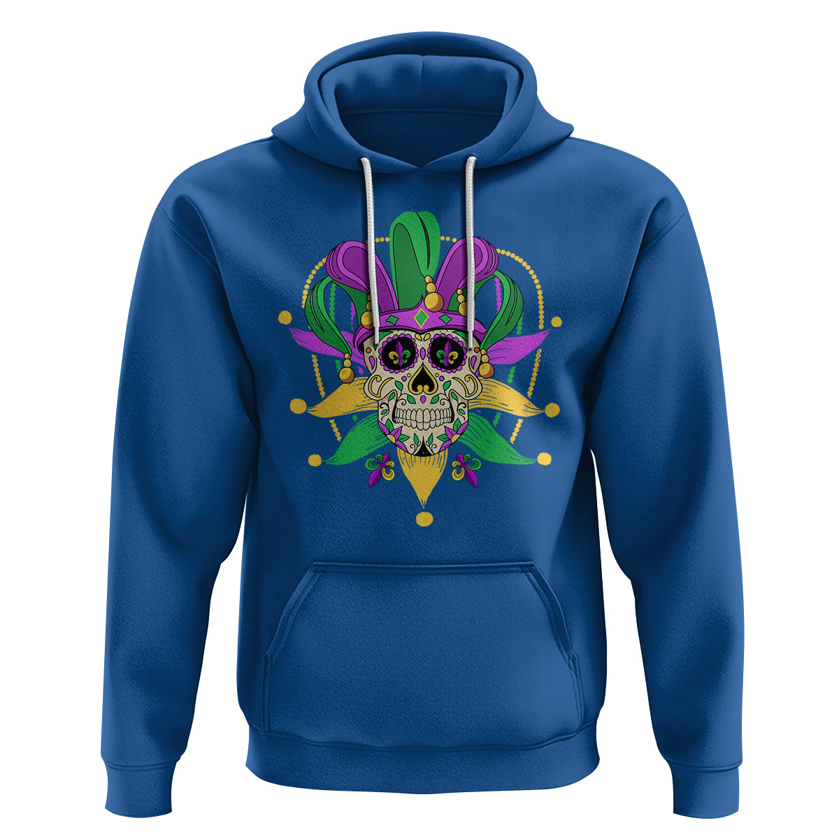 Mardi Gras Funny Sugar Skull Fat Tuesday New Orleans Hoodie - Wonder Print Shop