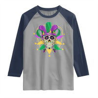 Mardi Gras Funny Sugar Skull Fat Tuesday New Orleans Raglan Shirt