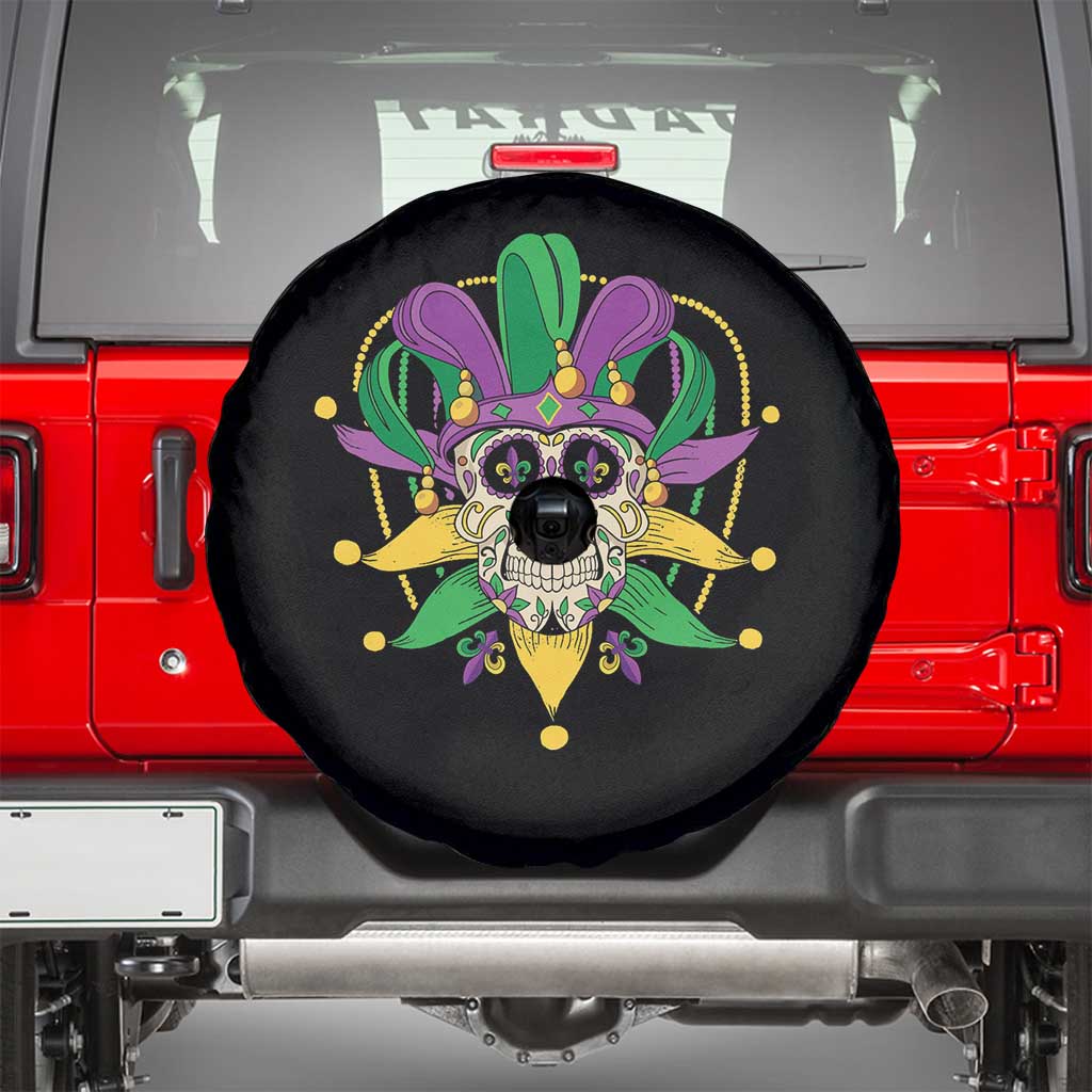 Mardi Gras Funny Sugar Skull Fat Tuesday New Orleans Spare Tire Cover